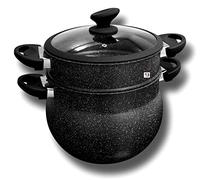 Cflagrant® Couscoussier/Cuit Vapeur Tous Feux Dont Induction Façon Pierre avec Joint D'étanchéité Silicone Cuisson sans Matière Grasse (10Litres 10/12 Personnes)