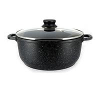 Cflagrant® Faitout Façon Pierre avec Couvercle Tous Feux Dont Induction sans PFOA Cuisson sans Matière Grasse Revêtement en Greblon