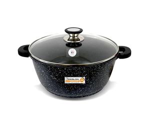 Cflagrant® Faitout Façon Pierre avec Couvercle Tous Feux Dont Induction Sans PFOA Cuisson Sans Matière Grasse Revêtement en Greblon C3 de Technologie Allemande (28)