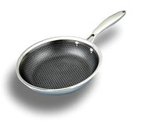 Cflagrant® Poêle à frire en inox de qualité premium 18/10 revêtement anti adhesif 3D nid d’abeille anti rayures qualité professionnelle (20cm)