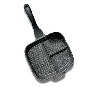 Cflagrant® Poêle à Griller Trio Façon Pierre Tous Feux Dont Induction sans PFOA Cuisson sans Matière Grasse Revêtement Greblon C3+ de Technologie Allemande