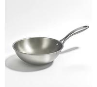 Cflagrant® Poêle en Acier Inoxydable Triply Inox 18/10 sans PFAS/PFOA/PTFE/Cadmium et Sans Revêtement Antiadhésif (Wok 24cm)