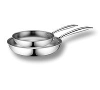 Cflagrant Poêle Inox 18/10 Triply Premium Sans PFAS/PFOA/PTFE/Cadmium, Acier Inoxydable 3 Couches, Compatible Induction, Tous Feux et Four, Qualité Professionnelle (Lot de 2 Poêles 20/26cm)