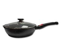 Cflagrant® Sauteuse 24 cm Façon Pierre avec Couvercle Tous Feux Dont Induction Sans PFOA Cuisson Sans Matière Grasse Revêtement en Greblon C3 de Technologie Allemande