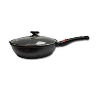 Cflagrant® Sauteuse 28 cm Façon Pierre avec Couvercle Tous Feux Dont Induction sans PFOA Cuisson sans Matière Grasse Revêtement en