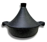 Cflagrant® Tajine Marocain Façon Pierre Induction avec Couvercle Revêtement sans PFOA (28cm)