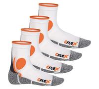 CFLEX - 4 paires de chaussettes de course blanc/orange - 43-46