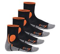 CFLEX - 4 paires de chaussettes de course noir/orange - 39-42