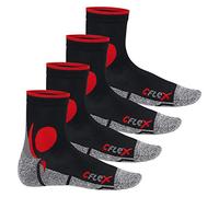 CFLEX - 4 paires de chaussettes de course noir/rouge - 43-46