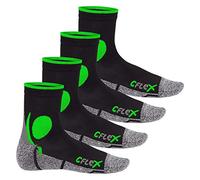 CFLEX - 4 paires de chaussettes de course noir/vert - 39-42