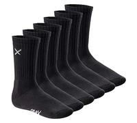 CFLEX 6 paires Lifestyle - Unisexe Long Crew Socks - Chaussettes de sport avec semelle en éponge - Noir - taille 43-46