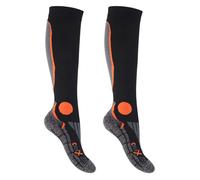 CFLEX Chaussettes de compression running pour hommes et femmes (2 paires) Chaussettes de sport hautes - Noir-Orange 35/38