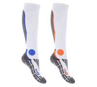 CFLEX Chaussettes de compression running pour hommes et femmes (2 paires) Chaussettes de sport hautes - Blanc-Mix 35/38
