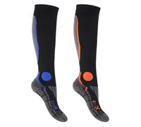 CFLEX Chaussettes de compression running pour hommes et femmes (2 paires) Chaussettes de sport hautes - Noir-Mix 43/46