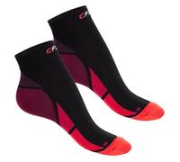 CFLEX Chaussettes de compression sport pour hommes et femmes (2 paires) Chaussettes courtes - Noir Rouge 43/46