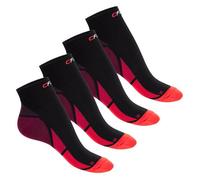 CFLEX Chaussettes de compression sport pour hommes et femmes (4 paires) Chaussettes courtes - Noir Rouge 43/46