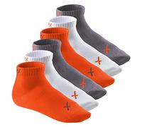 CFLEX LIFESTYLE - Lot de 6 paires de chaussettes basses - unisexe - orange/blanc/gris - taille 39-42