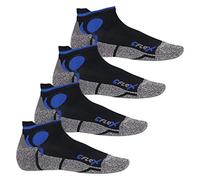 CFLEX - Lot de 4 paires de socquettes de sport - noir/bleu - taille 39-42
