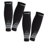 CFLEX Manchette de compression de sport pour homme et femme (1 ou 2 paires), 2 x noir/gris, Small - Medium