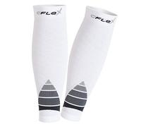 CFLEX Manchette de compression de sport pour homme et femme (1 ou 2 paires), blanc/gris, L/XL
