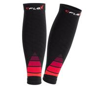 CFLEX Manchette de compression de sport pour homme et femme (1 ou 2 paires), noir/rouge, Small - Medium