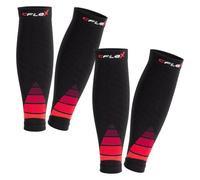 CFLEX Manchette de compression sportive pour homme et femme (1 ou 2 paires) - Bandage de mollet, 2 x noir/rouge, Small - Medium