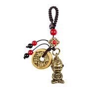 CFLNYC Porte-clés en Laiton avec Statue de Singe du Zodiaque Chinois, Porte-clés avec Statue du Roi Singe Sun Wukong avec Cinq pièces Feng Shui