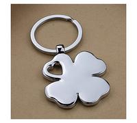 CFLNYC Porte-clés Porte-clés trèfle à Quatre Feuilles Porte-Bonheur 3D, Alliage de Feuille d'argent Poli Mignon Porte-clés Porte-Bonheur Cadeaux pour Femmes et Hommes