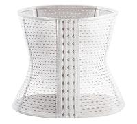 CFlong Femme Corset Serré Taille Minceur Gaine, Amincissante Torse Court Corset, Os en Acier Ventre Plat Waist Trainer, Fitness Serre Taille Body Sculptant sous-vêtements (Blanche,5XL)
