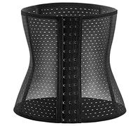 Femme Corset Serré Taille Minceur Gaine, Amincissante Torse Court Corset, Os en Acier Ventre Plat Waist Trainer, Fitness Serre Taille Body Sculptant sous-vêtements (Le Noir,2XL)