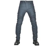 CFlong Pantalon de Moto Pantalon de Protection Homme Pantalon/Femme de Moto avec 2 Paires de Protections au Niveau des Hanches et des Genoux Coussinets Amovibles (Gris,4XL)