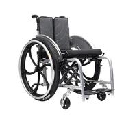CFMAIF CFMAIF Fauteuil roulant pliant, Léger, aluminium, autopousser, de Transfert, avec freins à main et roues anti-basculement(Silver,40cm/15.7in Seat)