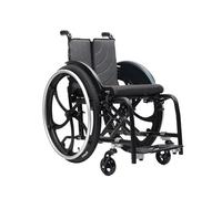 CFMAIF CFMAIF Fauteuil roulant pliant, Léger, aluminium, autopousser, de Transfert, avec freins à main et roues anti-basculement(Black,43cm/16.9in Seat)