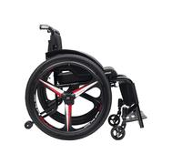CFMAIF Fauteuil Roulant Aluminium Léger, Transfert, Siège Étroit, Frein Manuel, Personnes handicapées, Autopropolusion, Repose-Pieds Amovibles(38cm/14.9in Seat,Black)