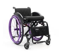 CFMAIF Fauteuil Roulant Pliable, Léger, Aluminium, fauteuil auto-propolusion, de transfert, Pliables Repose-Pieds, portables(Purple,43cm/16.9inSeat)