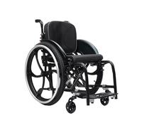 CFMAIF Fauteuil Roulant Pliant Portable Léger, Aluminium, auto-propolusion, Repose-pieds amovibles, Étroit, Frein manuel(Black,38cm/14.9in Seat)