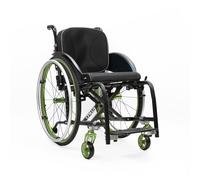 CFMAIF Fauteuil Roulant Pliant Portable Léger, Aluminium, auto-propolusion, Repose-pieds amovibles, Étroit, Frein manuel(Green,42cm/16.5in Seat)