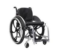 CFMAIF Fauteuil Roulant Pliant Portable Léger, Aluminium, auto-propolusion, Repose-pieds amovibles, Étroit, Frein manuel(Silver,43cm/16.9in Seat)