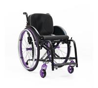 CFMAIF Fauteuil Roulant Pliant Portable Léger, Aluminium, auto-propolusion, Repose-pieds amovibles, Étroit, Frein manuel(Purple,42cm/16.5in Seat)