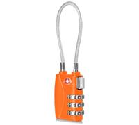 CFMOUR TSA Locks Lot de 1, 2, 3, 4, 5, 6 cadenas à combinaison de câble de voyage à 3 chiffres pour valise, valise, sac, cadenas à code - Orange (lot de 1)