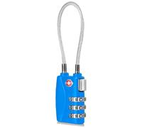 CFMOUR TSA Locks Lot de 1, 2, 3, 4, 5, 6 cadenas de sécurité à combinaison de câble de voyage à 3 chiffres pour valise, valise, sac, cadenas à code - Bleu (lot de 1)