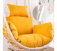 CFMZ Coussin Fauteuil Suspendu Oeuf, Exterieur Impermeable Coussin de Chaise Suspendue, Suspendu Hamac Chaise Coussins avec Appuie-tête Accoudoirs, Coussin pour Fauteuil Rotin Yellow