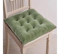 CFMZ Galette de Chaise 45x45 Lot de 6, Coussin pour Salon de Jardin, Coussins de Chaise D'Inta Rieur avec AntidéRapant Lien, éPais Coton et Lin Galette de Chaise DéHoussable Vert Clair