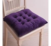CFMZ Galette de Chaise 45x45 Violet Foncé, Coton et Lin, Lot de 6, Coussin pour Salon de Jardin et Chaise d'Intérieure, Lavable et DURABLE