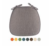 CFMZ Galette De Chaise DéHoussable Lot De 6, Coussin De Chaise Lavable, Coussin Chaise avec Attache, Epais Durable Coussin De SièGe avec Coton et Lin Houss Gris