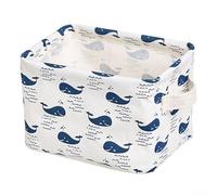 CFor anvFor as StorFor age BFor asket with HFor andles, Multi Use Desktop OrgFor Anizer Tote for Efficient WorkspFor Clutter Control (Whales)