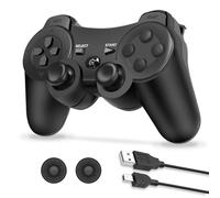 CFORWARD Manette pour version 3, manette de jeu à distance sans fil pour console Verison 3 et PC, avec double vibration, détecteur de mouvement, batterie 400 mAh, cordon de chargeur, poignées Thump