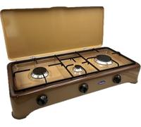CFParker Cuisinière 3 feux à gaz méthane avec soupape de sécurité parfumée marron - 5324SFGPSm