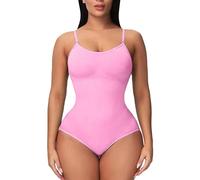 cfpqv Body pour femme, sans couture, string sculptant débardeur taille étroite corset, Rose, XL
