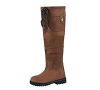 cfpqv Bottes de cowboy pour femme - En cuir - Demi-hautes - Avec semelle antidérapante - Confortables - Imperméables - Coupe-vent - Résistantes à l'abrasion - À lacets, marron, 37 EU